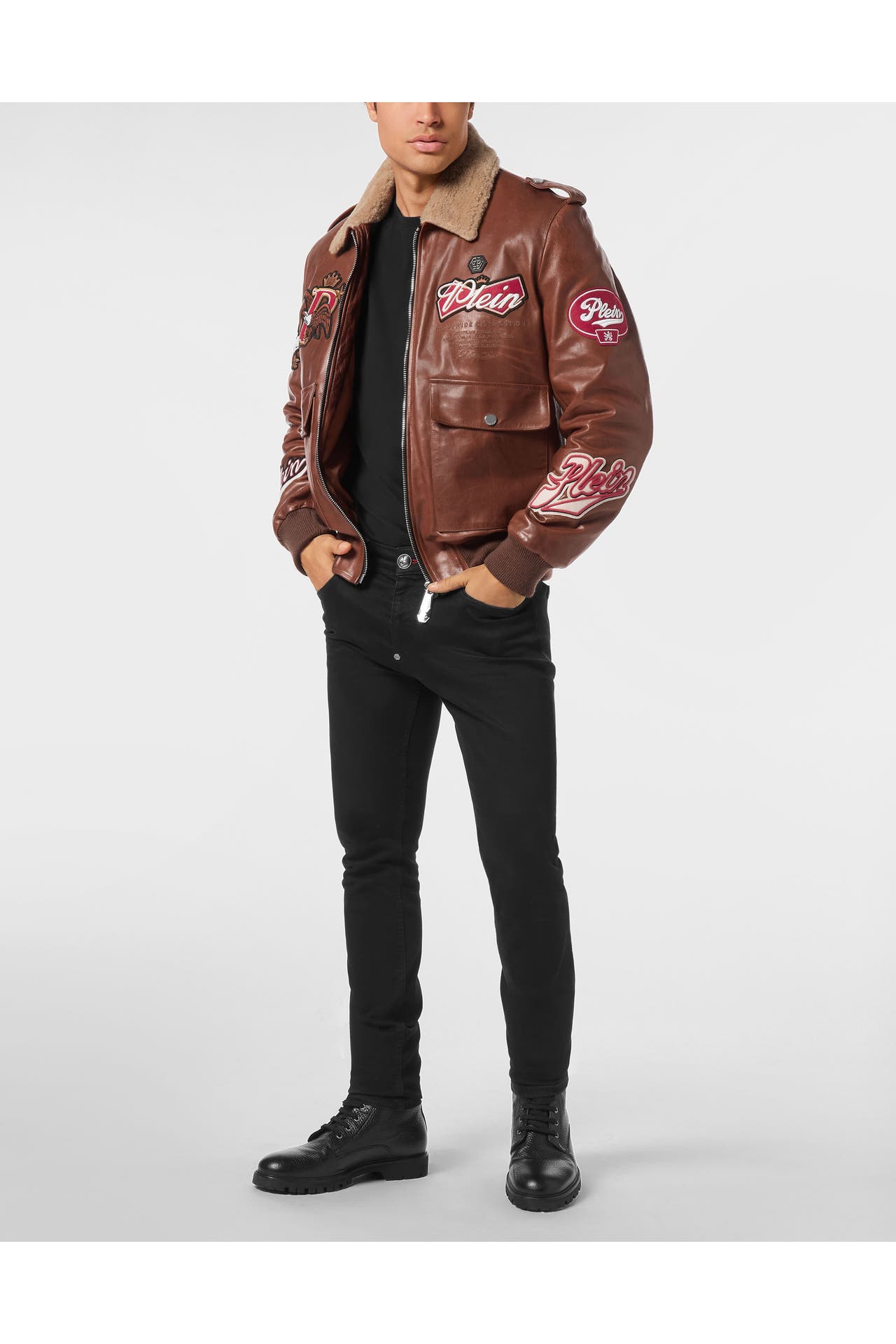 PHILIPP PLEIN Lederjacke 04 | brown, Bild 1