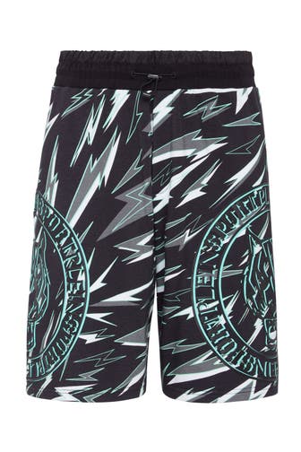 PLEIN SPORT Short TIGER 0263 | Black/Mintgreen Wide/ Loose Fit