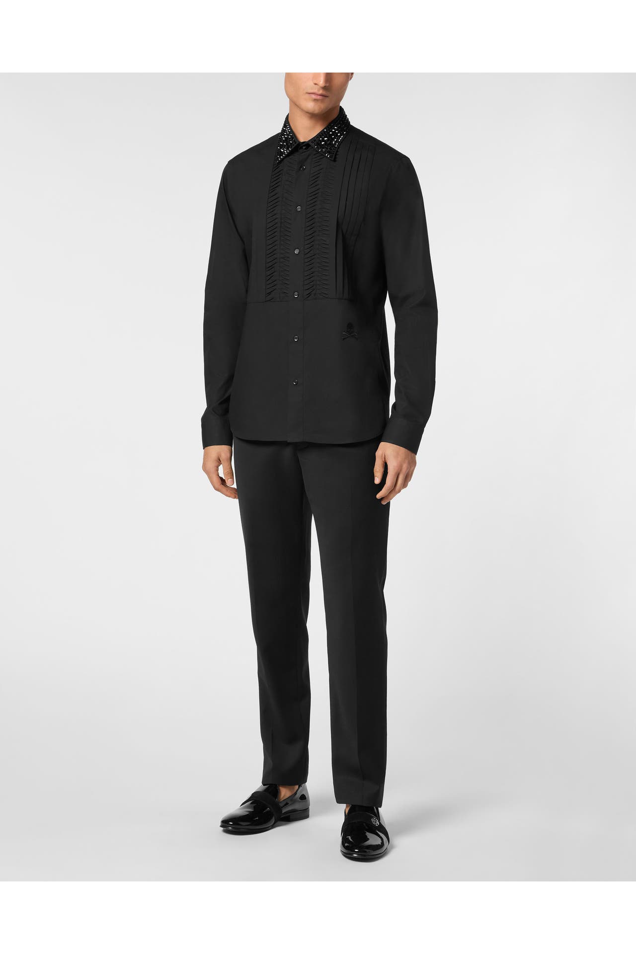 PHILIPP PLEIN Business-Hemd SKULL&BONES 0202 | black/black Slim Fit, Bild 1