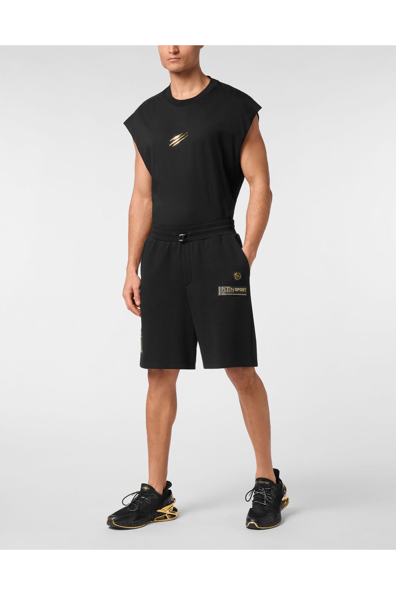 PLEIN SPORT Short 0294 | black/lightgold Wide/ Loose Fit, Bild 1