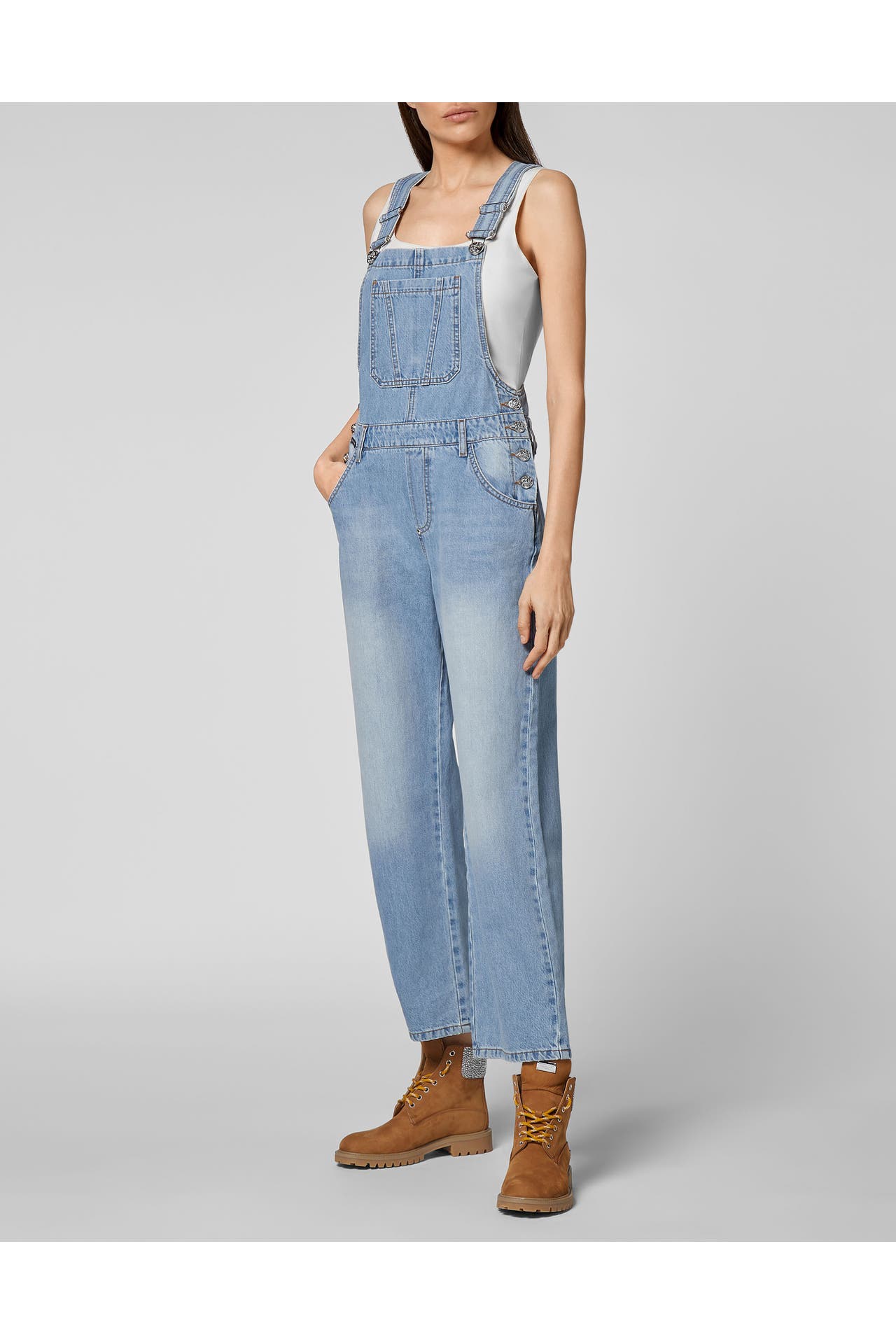 PHILIPP PLEIN Jumpsuit ICONIC PLEIN 07GR | GrisailleTurquoise Loose Fit, Bild 1