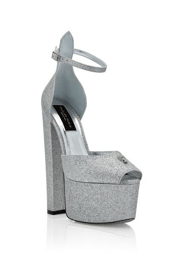 PHILIPP PLEIN High Heels GLITTER 70 | Silver
