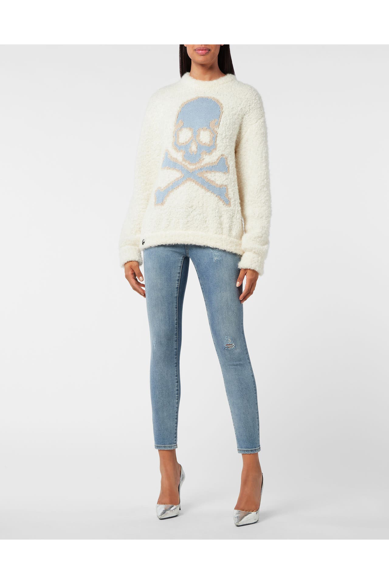 PHILIPP PLEIN Pullover SKULL&BONES 7507 | cream+lightblue, Bild 1