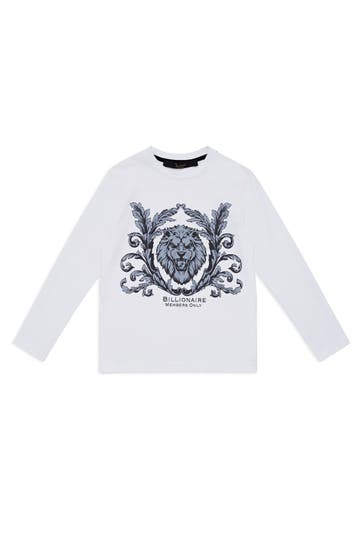 BILLIONAIRE Langarmshirt LION 01 | white