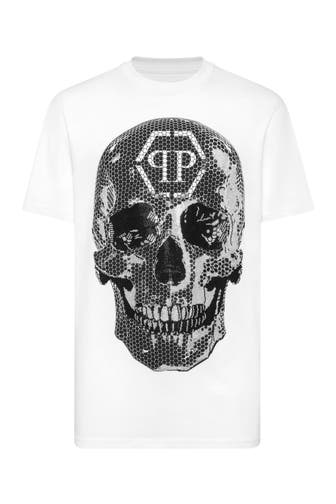PHILIPP PLEIN Kurzarm-Rundhals-T-Shirt SKULL
