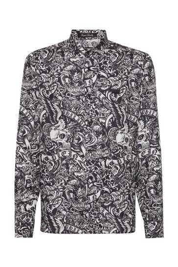 PHILIPP PLEIN Slim-Fit-Hemd TATTOO