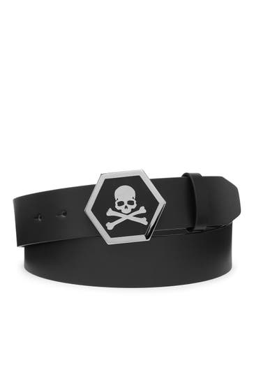 PHILIPP PLEIN Casual-Gürtel SKULL 0291 | black/nickel