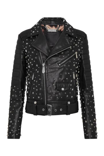PHILIPP PLEIN Lederjacke STARS 02 | black