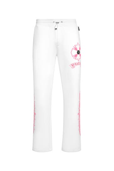 PHILIPP PLEIN Sweatpant CHROME 0187 | White/fuxiafluo Loose Fit