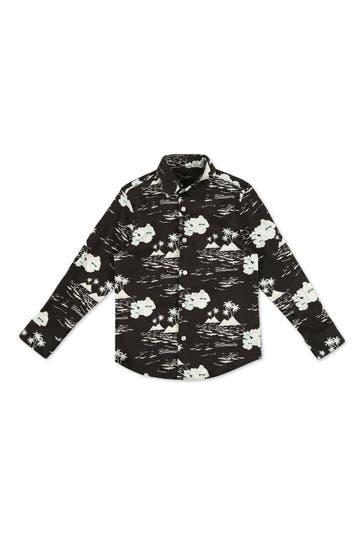 BILLIONAIRE Langarmshirt PALMS 02 | black