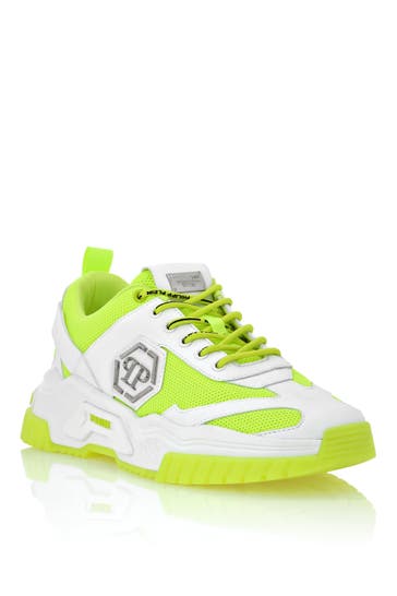 PHILIPP PLEIN Sneaker PREDATOR 0129 | White/yellowfluo