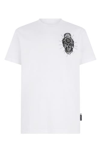 PHILIPP PLEIN Kurzarm-Rundhals-T-Shirt SKULL