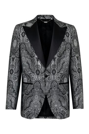 BILLIONAIRE Business-Sakko PAISLEY 70 | Silver Slim Fit