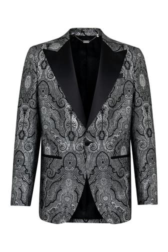 BILLIONAIRE Business-Sakko PAISLEY 70 | Silver Slim Fit