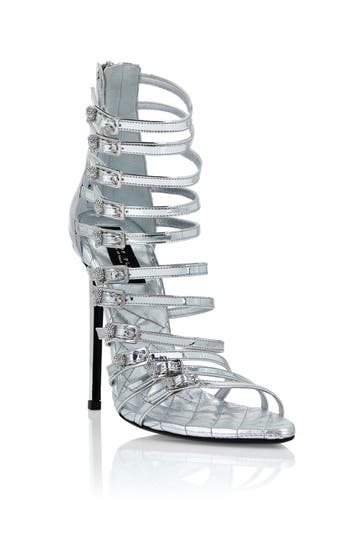 PHILIPP PLEIN High Heels SKULL 70 | Silver