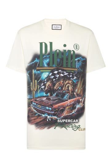 PHILIPP PLEIN T-Shirt RACING 01OF | OffWhite
