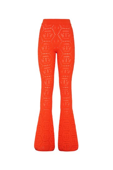 PHILIPP PLEIN Stoffhose MONOGRAM 86 | Orangefluo Flared