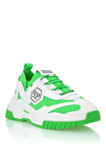 PHILIPP PLEIN Sneaker PREDATOR 0129 | White/yellowfluo