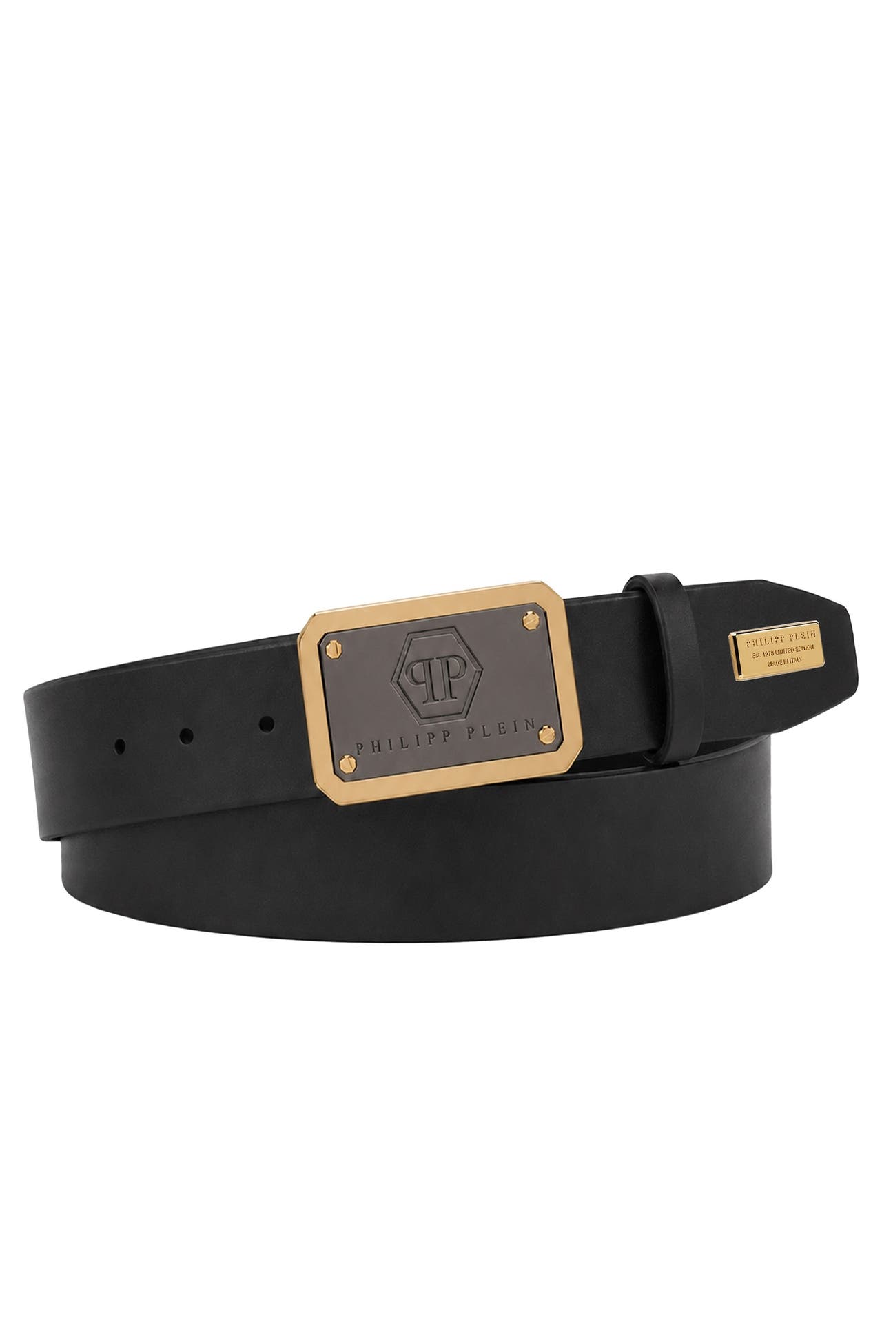 PHILIPP PLEIN Casual-Gürtel HEXAGON 0293 | black/lightgold, Bild 1