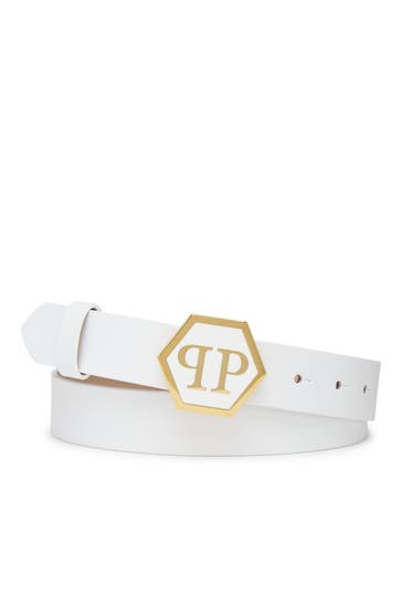 PHILIPP PLEIN Gürtel HEXAGON 0116 | white/gold