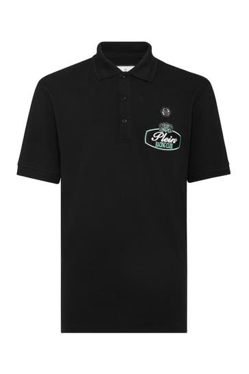PHILIPP PLEIN Polo-Shirt RACING 0222 | black/turquoise