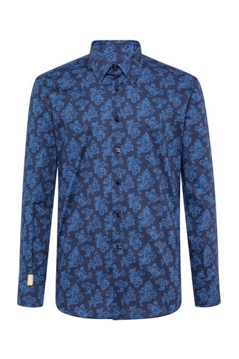 BILLIONAIRE Business-Hemd PAISLEY 14 | darkblue Slim Fit