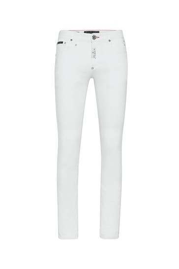 PHILIPP PLEIN Jeans HEXAGON 01GD | SnowWhite(norotture) Slim