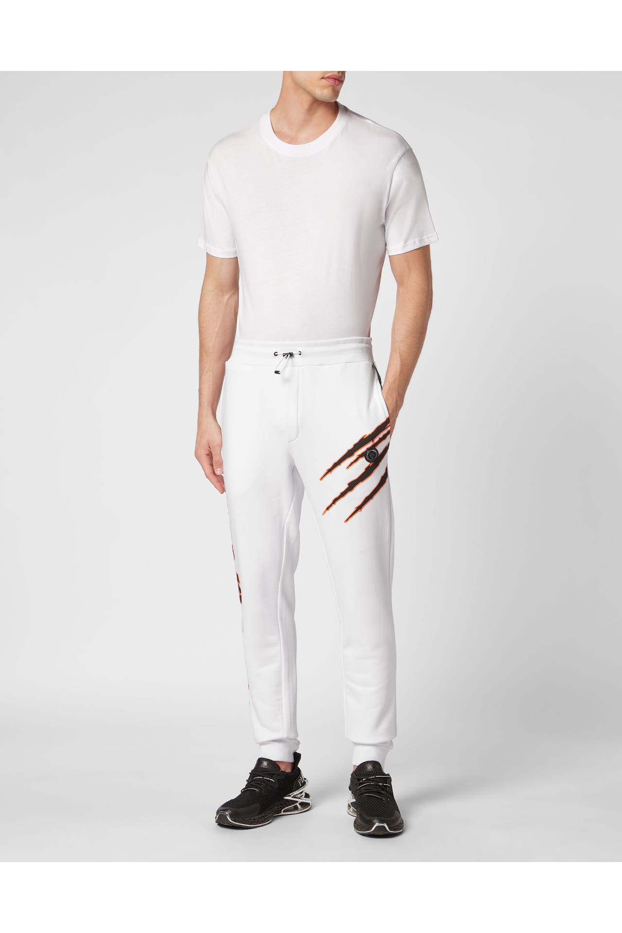 PLEIN SPORT Sweatpant SCRATCH 01 | white Wide/ Loose Fit, Bild 1