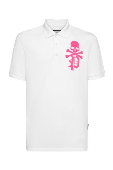 PHILIPP PLEIN Polo-Shirt SKULL&BONES 01 | white