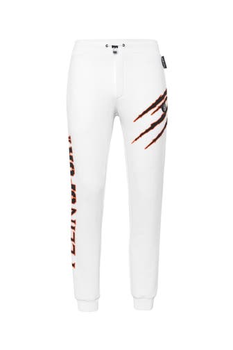 PLEIN SPORT Sweatpant SCRATCH 01 | white Wide/ Loose Fit