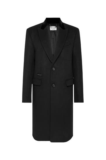 PHILIPP PLEIN Wollmantel SKULL&BONES 02 | black