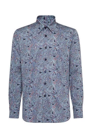 BILLIONAIRE Business-Hemd PAISLEY 0214 | black/darkblue Slim Fit