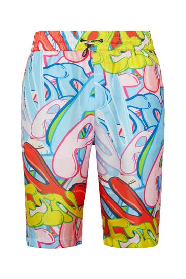 PHILIPP PLEIN Short BOMBING GRAFFITI 21 | multicolor Wide/ Loose Fit