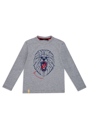 BILLIONAIRE Langarmshirt LION 10 | grey