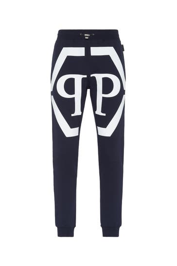PHILIPP PLEIN Sweatpant HEXAGON 2401 | bluenavy/white Loose Fit