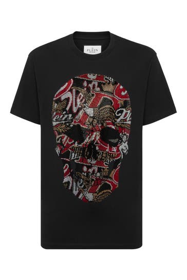 PHILIPP PLEIN Kurzarm-Rundhals-T-Shirt SKULL