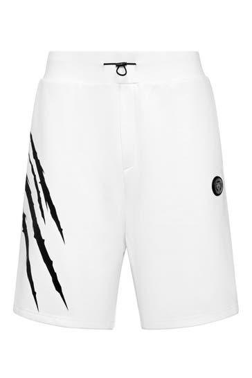 PLEIN SPORT Short SCRATCH 01 | white Wide/ Loose Fit