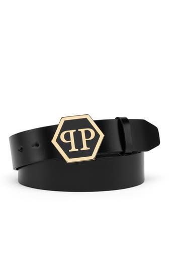 PHILIPP PLEIN Casual-Gürtel HEXAGON 0293 | black/lightgold