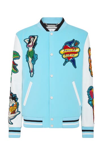 PHILIPP PLEIN Lederjacke HAWAII 07 | lightblue