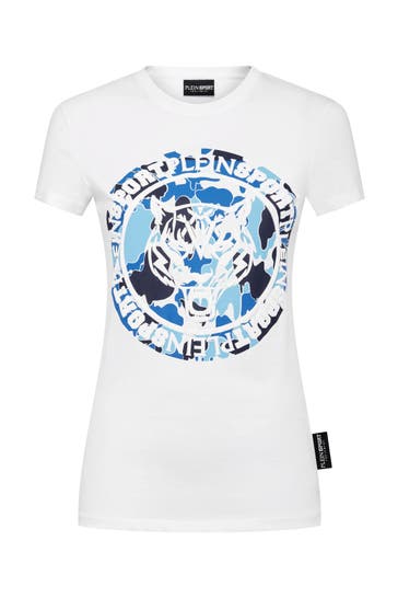 PLEIN SPORT T-Shirt CARBON TIGER 0107 | white/lightblue