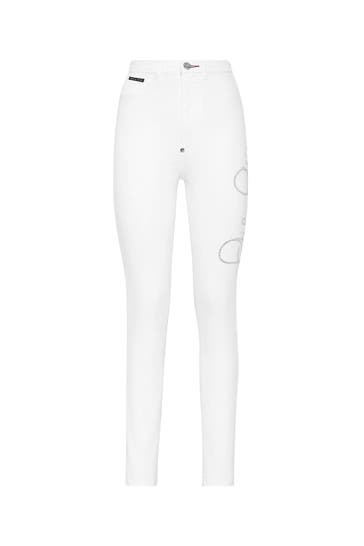 PHILIPP PLEIN Jeans 01 | white Highwaist
