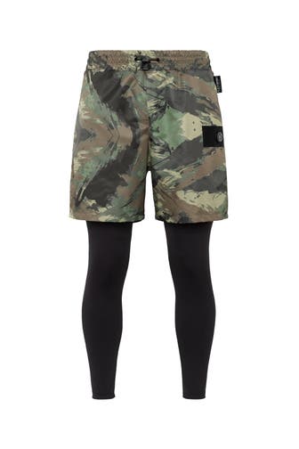 PLEIN SPORT Sweatpant CAMOUFLAGE 0221 | black/multicolored Wide/ Loose Fit