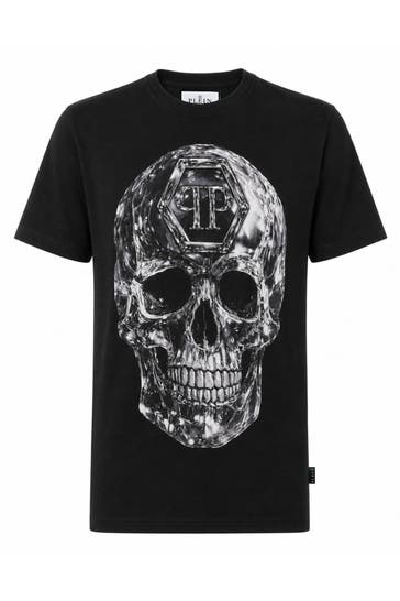 PHILIPP PLEIN Kurzarm-Rundhals-T-Shirt SKULL
