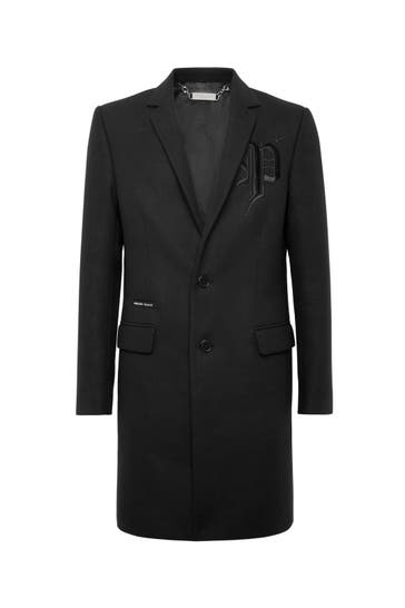 PHILIPP PLEIN Wollmantel GOTHIC PLEIN 0202 | black/black