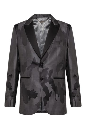 BILLIONAIRE Business-Sakko CAMOUFLAGE 10 | grey Slim Fit
