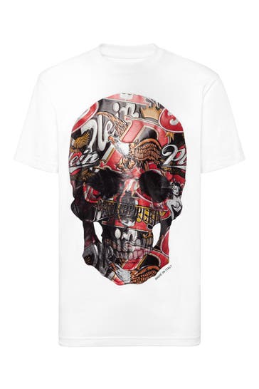 PHILIPP PLEIN T-Shirt Rundhalsausschnitt Ss SKULL