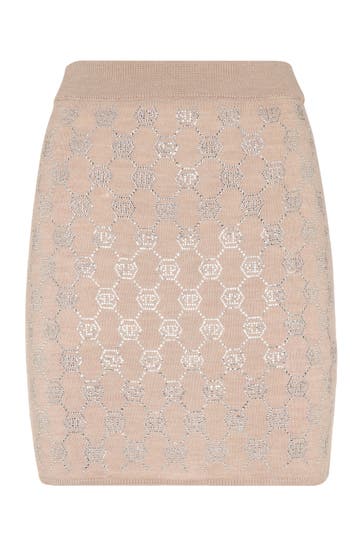 PHILIPP PLEIN Minirock MONOGRAM 06 | beige