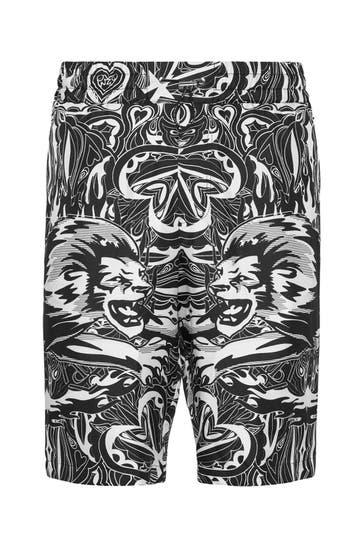 PHILIPP PLEIN Short TRIBAL CIRCUS 02 | black Wide/ Loose Fit