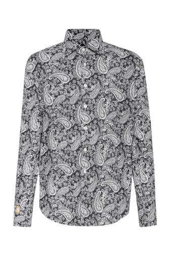 BILLIONAIRE Business-Hemd PAISLEY 02 | black Slim Fit
