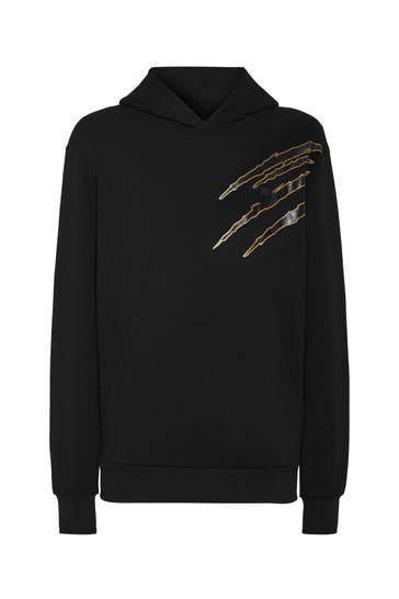 PLEIN SPORT Hoodie SCRATCH 0293 | black/lightgold